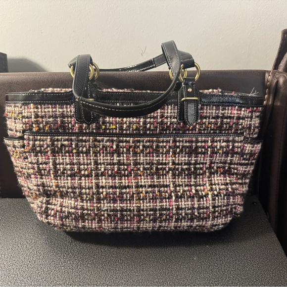 Coach Tweed Tote with Black Accents - Picture 6 of 12